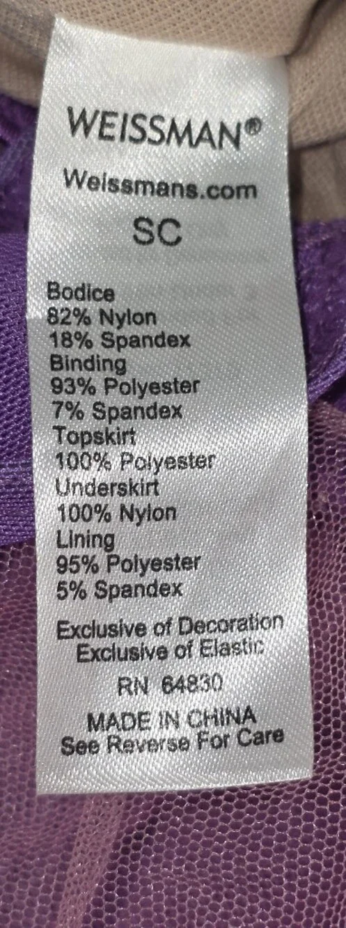 Weissman Keep The Beat 17370 Purple Pink Sequin Tulle Ballet Costume Dance SC*
